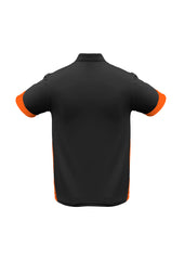 Biz Collection P401MS Talon Mens Short Sleeve Polo in Black/Orange - back view