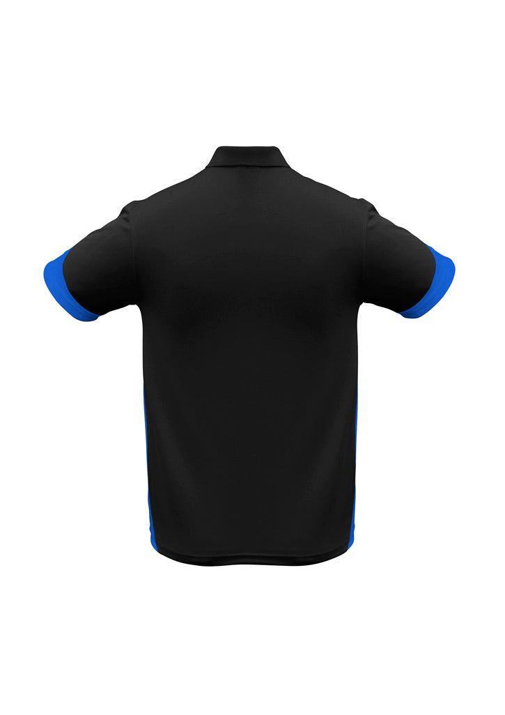 Biz Collection P401MS Talon Mens Short Sleeve Polo in Black/Royal - back view