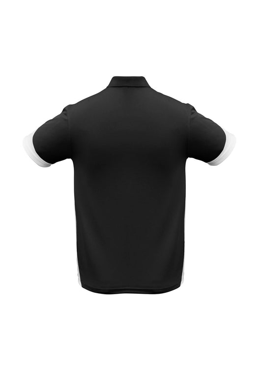 Biz Collection P401MS Talon Mens Short Sleeve Polo in Black/White - back view