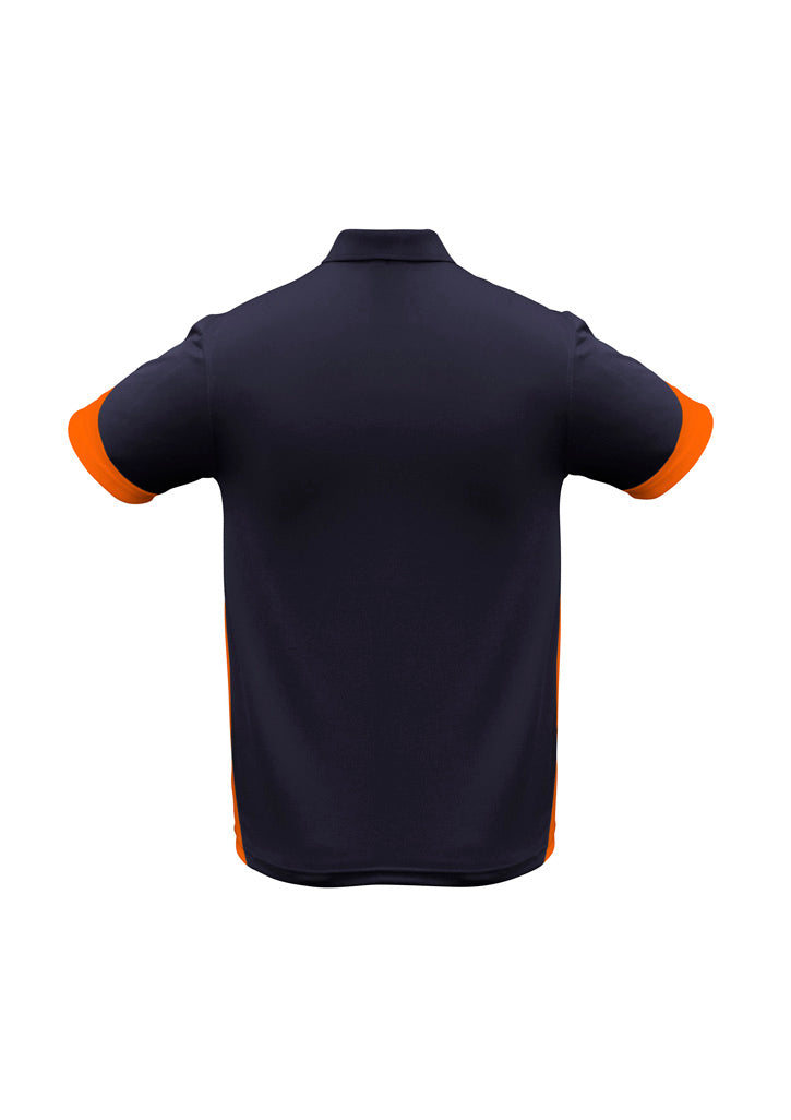 Biz Collection P401MS Talon Mens Short Sleeve Polo in Navy/Orange - back view