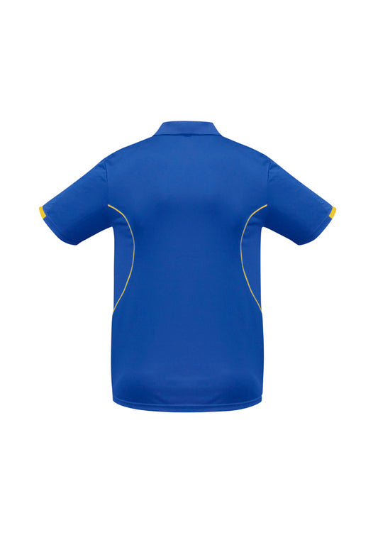 Biz Collection P405KS Razor Kids Short Sleeve Polo in Royal/Gold - back view