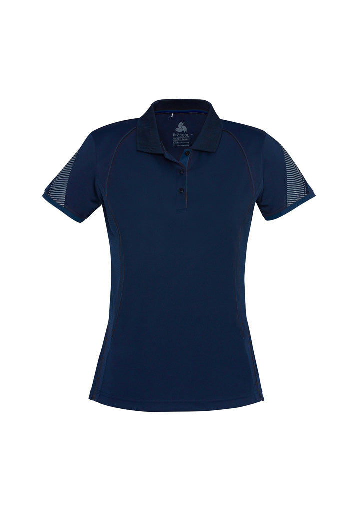 Biz Collection P405LS Razor Womens Short Sleeve Polo in Navy/Navy