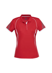 Biz Collection P405LS Razor Womens Short Sleeve Polo in Red/White