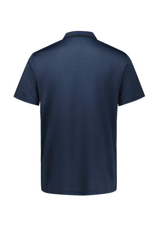 Biz Collection P412MS Echo Mens Short Sleeve Polo in Carbon Blue - back view