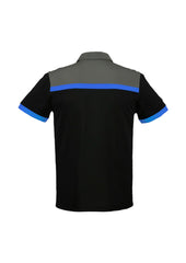 Biz Collection P500MS Charger Mens Short Sleeve Polo in Black/Royal/Grey - back view