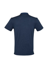 Biz Collection P501MS Shadow Mens Short Sleeve Polo in Carbon Blue - back view