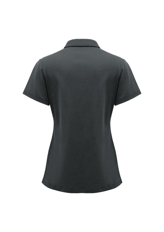 Biz Collection P515LS Lotus Womens Short Sleeve Polo in Charcoal - back view