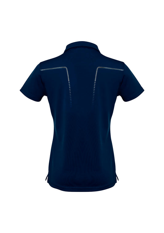 Biz Collection P604LS Cyber Womens Short Sleeve Polo in Navy/Silver - back view