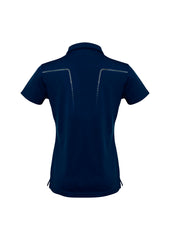 Biz Collection P604LS Cyber Womens Short Sleeve Polo in Navy/Silver - back view