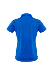 Biz Collection P604LS Cyber Womens Short Sleeve Polo in Royal/Silver - back view