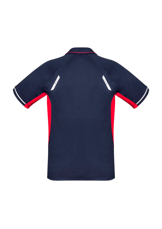 Biz Collection P700KS Renegade Kids Short Sleeve Polo in Navy/Red/Silver - back view