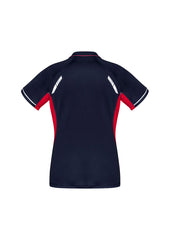 Biz Collection P700LS Renegade Womens Short Sleeve Polo in Navy/Red/Silver - back view