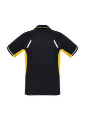 Biz Collection P700MS Renegade Mens Short Sleeve Polo in Black/Gold/Silver - back view