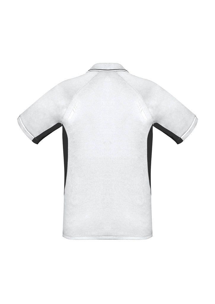 Biz Collection P700MS Renegade Mens Short Sleeve Polo in White/Black/Silver - back view