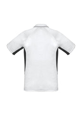 Biz Collection P700MS Renegade Mens Short Sleeve Polo in White/Black/Silver - back view