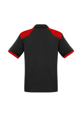 Biz Collection P705MS Rival Mens Short Sleeve Polo in Black/Red - back view