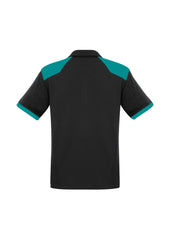 Biz Collection P705MS Rival Mens Short Sleeve Polo in Black/Teal - back view