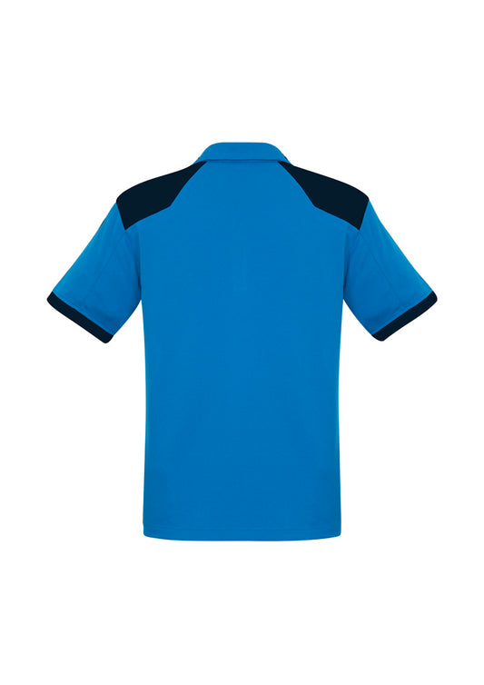 Biz Collection P705MS Rival Mens Short Sleeve Polo in Cyan/Navy - back view