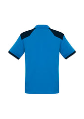 Biz Collection P705MS Rival Mens Short Sleeve Polo in Cyan/Navy - back view