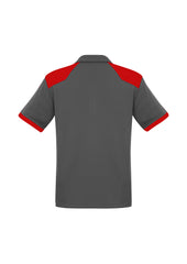 Biz Collection P705MS Rival Mens Short Sleeve Polo in Grey/Red - back view