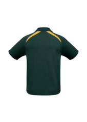 Biz Collection P7700B Splice Kids Short Sleeve Polo in Forest/Gold - back view