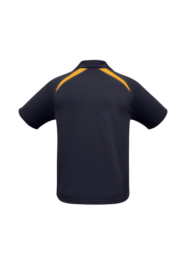 Biz Collection P7700B Splice Kids Short Sleeve Polo in Navy/Gold - back view