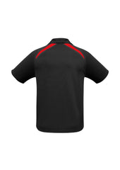 Biz Collection P7700 Splice Mens Short Sleeve Polo in Black/Red - back view