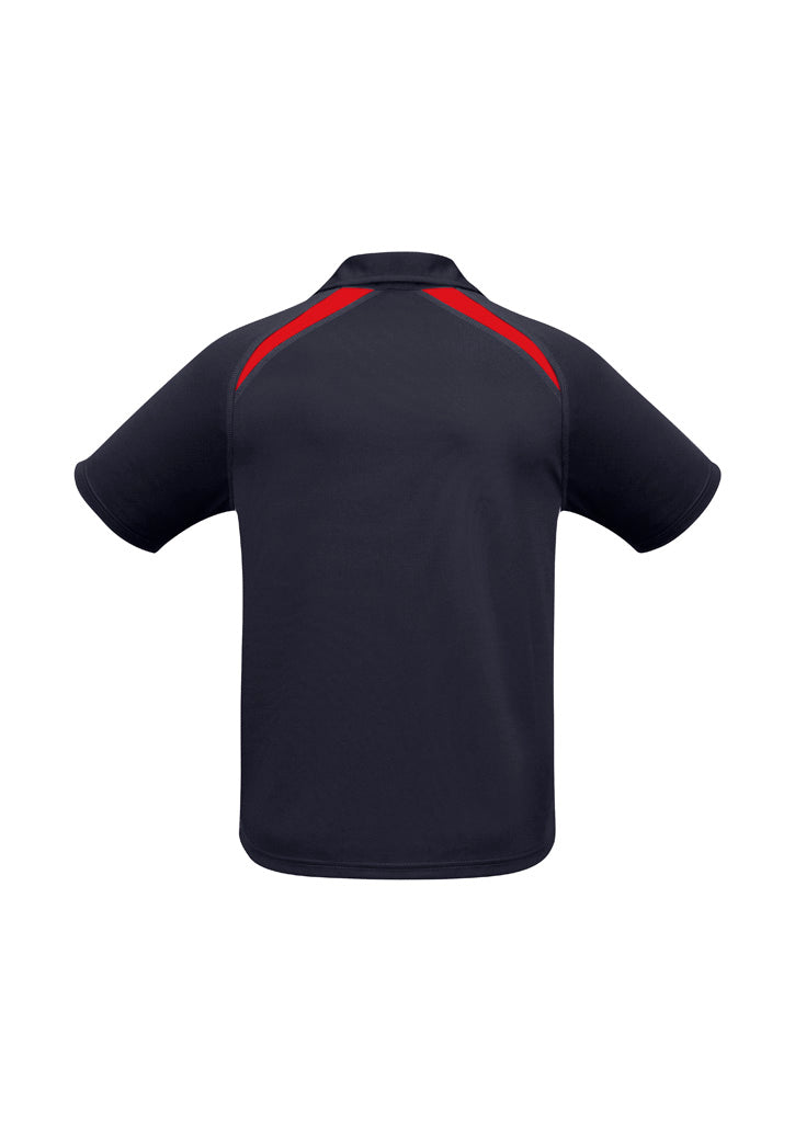 Biz Collection P7700 Splice Mens Short Sleeve Polo in Navy/Red - back view