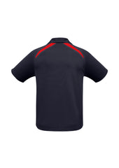 Biz Collection P7700 Splice Mens Short Sleeve Polo in Navy/Red - back view