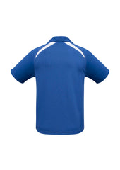 Biz Collection P7700 Splice Mens Short Sleeve Polo in Royal/White - back view
