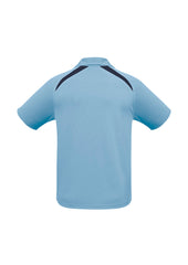 Biz Collection P7700 Splice Mens Short Sleeve Polo in Spring Blue/Navy - back view