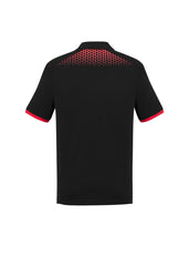 Biz Collection P900MS Galaxy Mens Short Sleeve Polo in Black/Red - back view