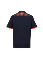 Biz Collection P900MS Galaxy Mens Short Sleeve Polo in Navy/Fluoro Orange - back view
