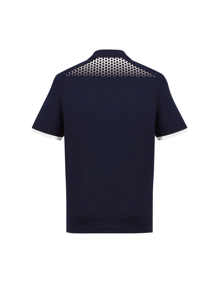 Biz Collection P900MS Galaxy Mens Short Sleeve Polo in Navy/White - back view
