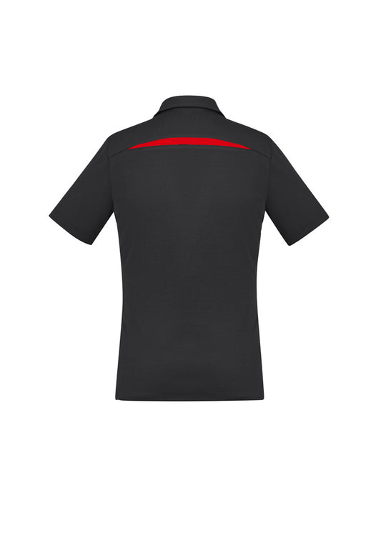 Biz Collection P901LS Sonar Womens Short Sleeve Polo in Black/Red - back view