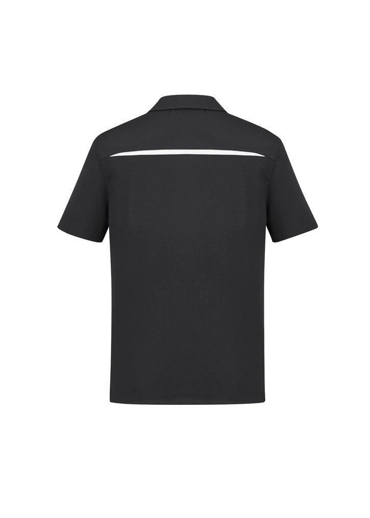 Biz Collection P901MS Sonar Mens Short Sleeve Polo in Black/White - back view