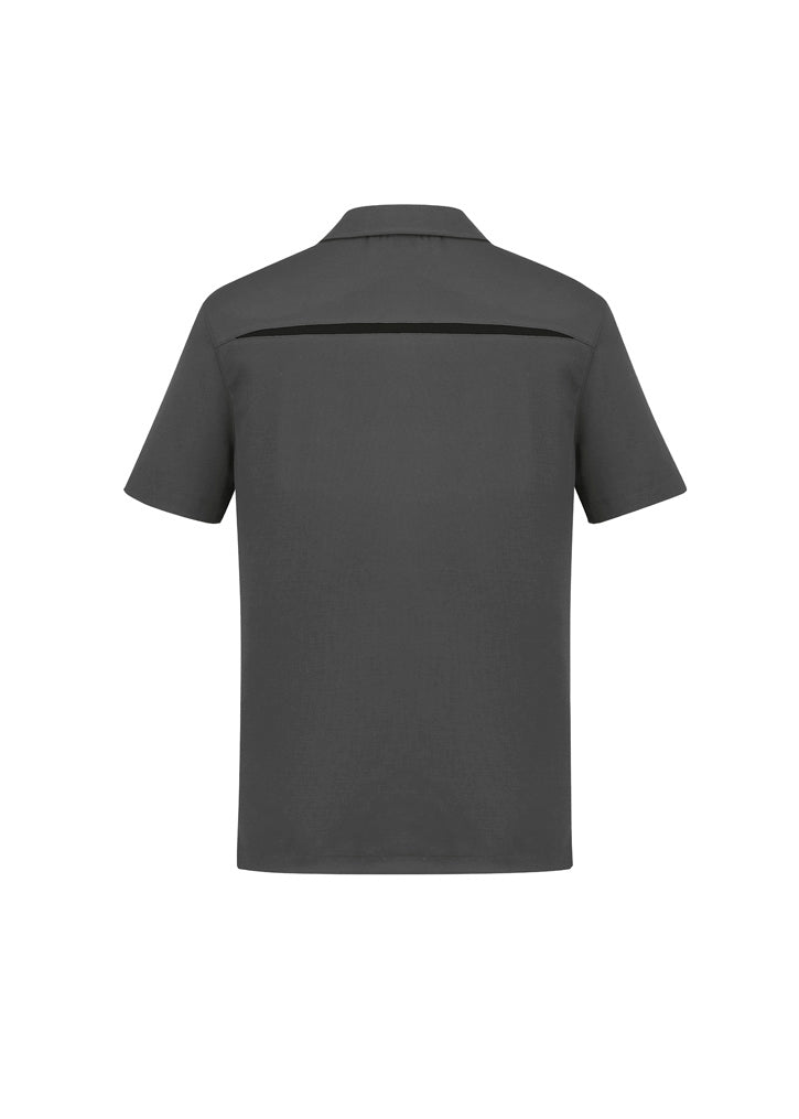 Biz Collection P901MS Sonar Mens Short Sleeve Polo in Grey/Black - back view