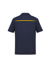 Biz Collection P901MS Sonar Mens Short Sleeve Polo in Navy/Gold - back view