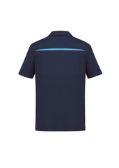 Biz Collection P901MS Sonar Mens Short Sleeve Polo in Navy/Sky - back view
