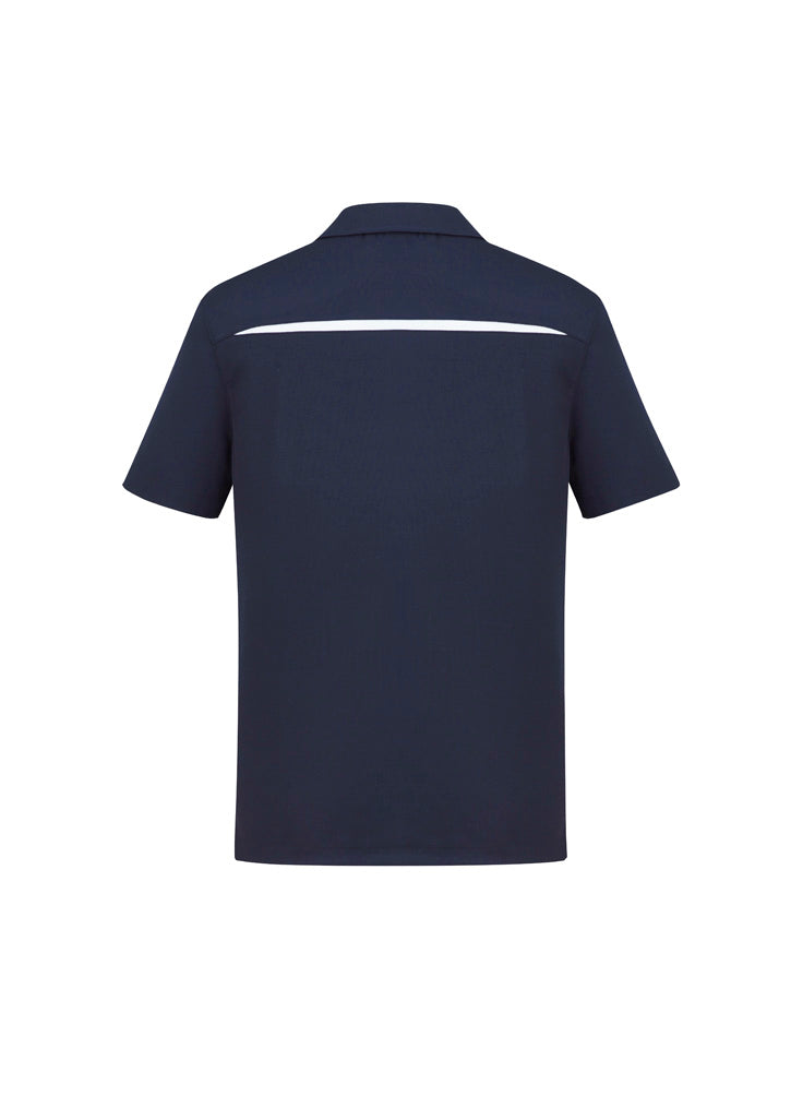 Biz Collection P901MS Sonar Mens Short Sleeve Polo in Navy/White - back view