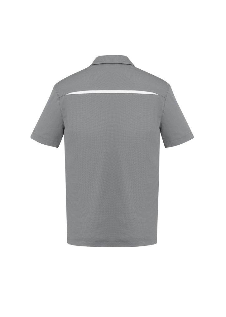 Biz Collection P901MS Sonar Mens Short Sleeve Polo in Silver/White - back view