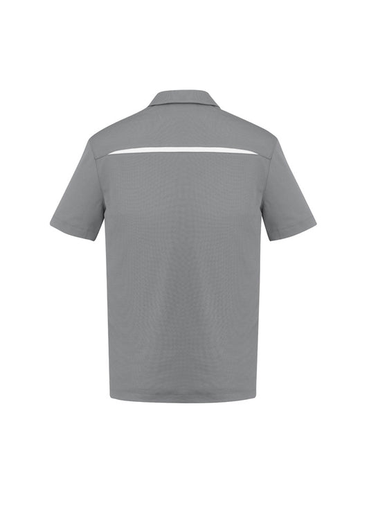 Biz Collection P901MS Sonar Mens Short Sleeve Polo in Silver/White - back view