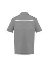 Biz Collection P901MS Sonar Mens Short Sleeve Polo in Silver/White - back view