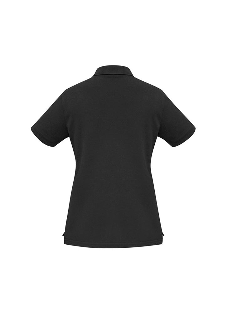 Biz Collection P9025 Oceana Womens Short Sleeve Polo in Black - back view