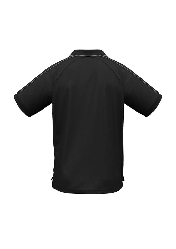 Biz Collection P9900 Resort Mens Short Sleeve Polo in Black/Charcoal - back view