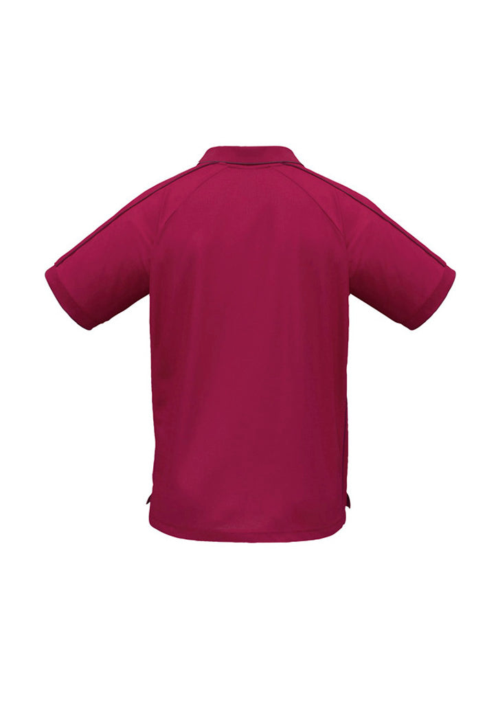 Biz Collection P9900 Resort Mens Short Sleeve Polo in Cherry/Maroon - back view