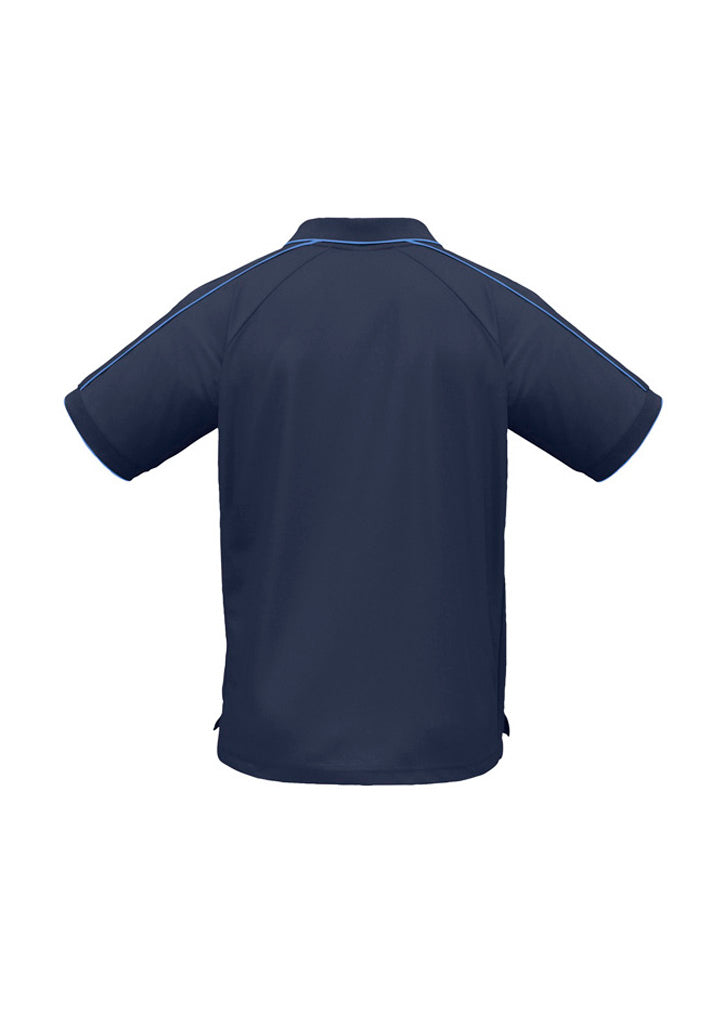 Biz Collection P9900 Resort Mens Short Sleeve Polo in Navy/Mid Blue - back view