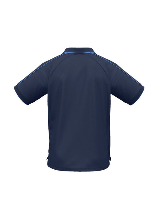 Biz Collection P9900 Resort Mens Short Sleeve Polo in Navy/Mid Blue - back view