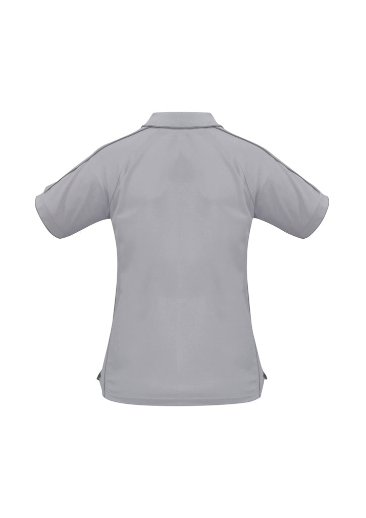 Biz Collection P9925 Resort Womens Short Sleeve Polo in Grey/Charcoal - back view