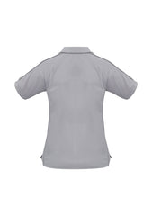 Biz Collection P9925 Resort Womens Short Sleeve Polo in Grey/Charcoal - back view